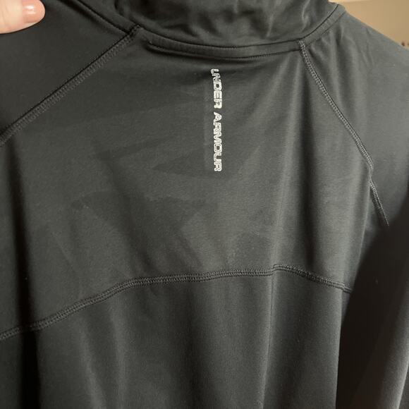 Under Armour Jacket Mens Large Black Gray Quarter 1/4 Zip All Season Gear - Picture 3 of 3